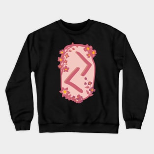 Jera Rune Flowery Design Crewneck Sweatshirt
